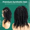 PIB 12'' Single Full Lace Wig Spring Twist Square Parted Knotless Braided Wigs for Black Women Synthetic Lace with Natural Baby Hair (#1B Off Black, 12") view 3