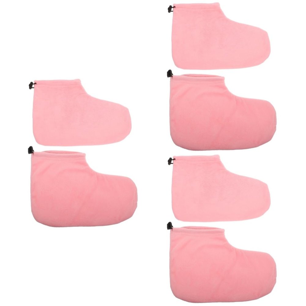 Beavorty 3pairs Paraffin Wax Therapy Foot Covers for Moisturizing Treatment Soft Cotton for Home Salon Use Fits Feet for Dry Skin