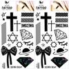 Diamond Cross Stars Waterproof Temporary Tattoos Fake Tattoo For Neck Arm Hands Leg Body Art Sticker Decal Festival Body Paint Adults Men and Women (Pack 2 PCS.) view 1