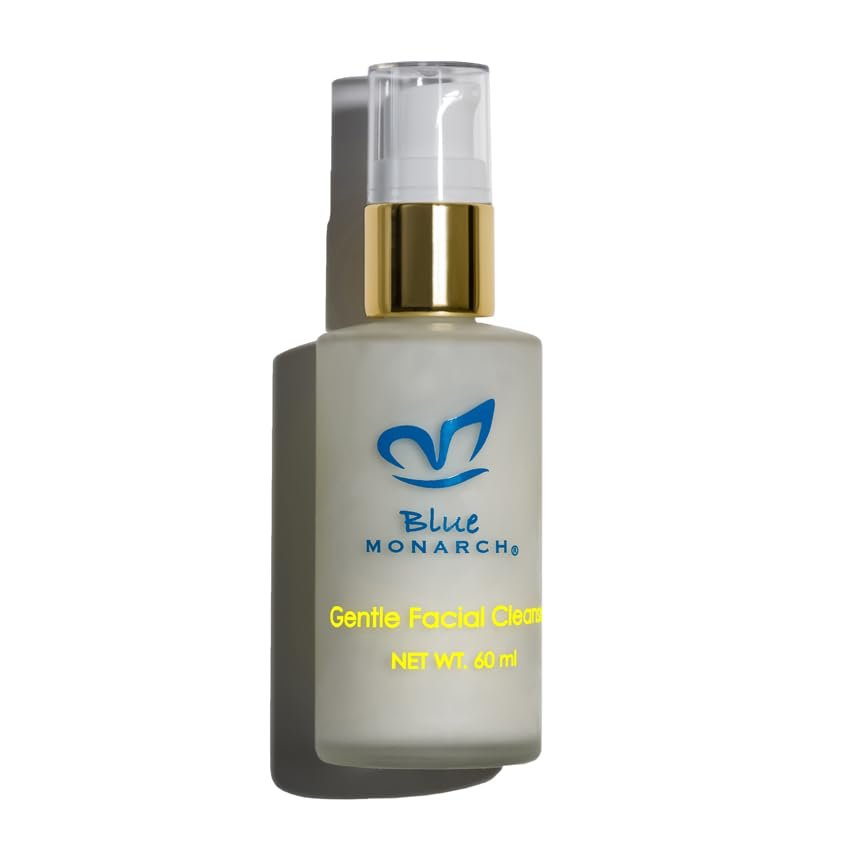 Blue Monarch Gentle Facial Cleanser & Silk Sea Sponge, Treats All Skin Types Especially Dry And Sensitive Skin| Smooths, Nourishes, Refreshes| All-Natural Ingredients, Vegan, Cruelty-Free (60 ml)