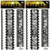Flower Waterproof Temporary Black Tattoo for Man Women Fake Tattoos Arm Leg Chest Shoulder Sticker Decal Festival Body Paint (Pack 2 PCS.) view 1