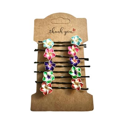 10Piece Plumeria Flower Bobby Pin Set. Flower Hair Clips Plumeria Hair Clips Flower Hair Accessories For Women and Girls
