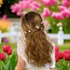 10Piece Plumeria Flower Bobby Pin Set. Flower Hair Clips Plumeria Hair Clips Flower Hair Accessories For Women and Girls view 2