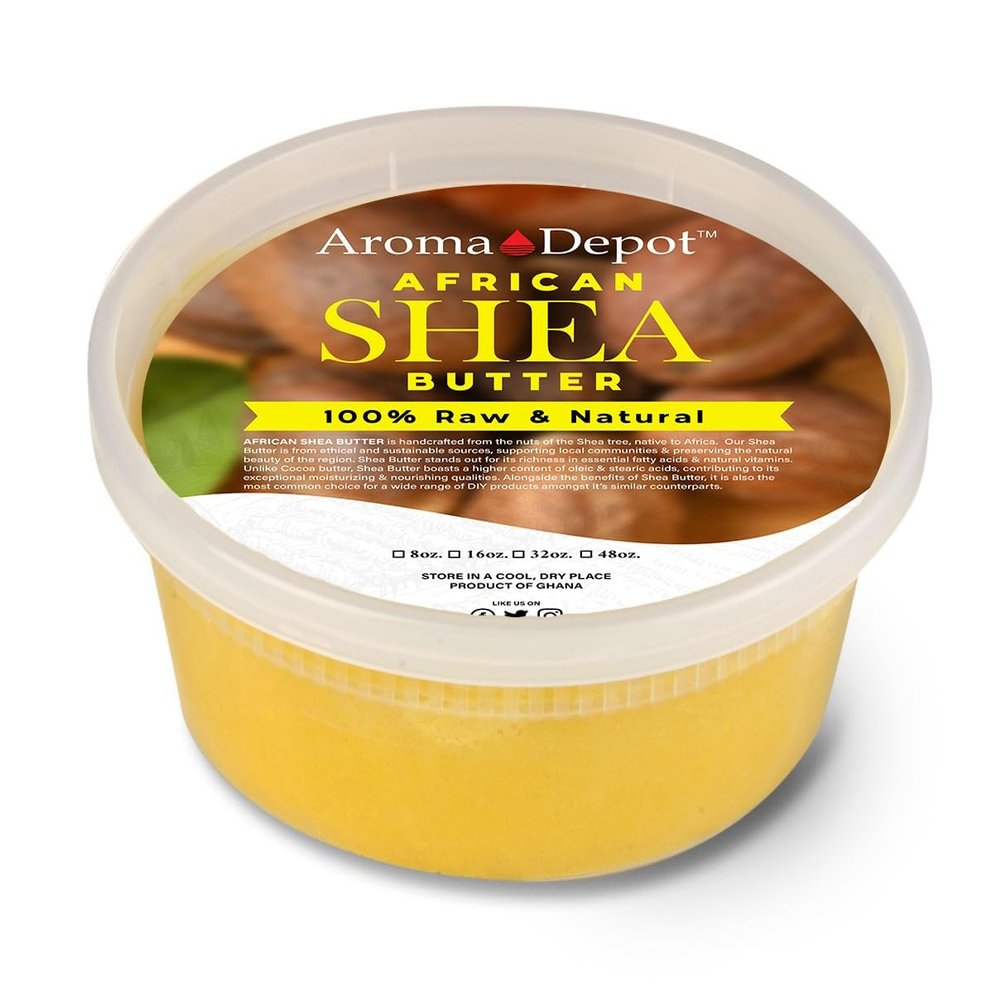 Raw African Shea Butter 8 oz Yellow/Gold Grade A 100% Pure Natural Unrefined Fresh Moisturizing, Ideal for Dry and Cracked Skin. It can be used in Body, Hair and Face.