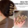 Gold Hair Claw Clips for Women Girls, 1Pcs Metal Wavy Shark Claw Non-slip Head Clip Elegant Hair Accessories for Daily Hair Accessories Decorations view 2