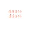 24 Pcs Extra Short Press on Nails Oval Fake Nails with Designs Acrylic Nails Artificial Full Cover Glue on Nails Pink Flower False nails Glossy Stick on Nails for Women view 4