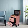 banborba Professional Rolling Makeup Train Case with Drawers, Large Cosmetic Trolley with Locks, Cosmetics Storage Organizer with 4 Wheels for Travel Makeup/Nail Art/Hair Styling (Gold) view 2