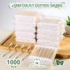 Bamboo Cotton Swabs 1000 Count, Organic Cotton Swabs with Wooden Sticks, Double Tipped Cotton Buds for Ears, Makeup, Daily Cleaning view 3
