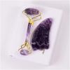 AMHIL Amethyst Rough Stone Amethyst Sawtooth Face Roller & Silicone Caps Gua Sha Care Tool Sets Natural Stone Quartz Massager Anti Wrinkle Cellulite Health (Color : Wine Red) view 1