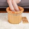 KIZMIQ Foot Bath Spa Foot Soak Bath Tub with LidWood Foot Spa Foot Barrel Massaging Pedicure Spa Basin for Soaking Tired and Sore Feet Footbath Bucket and Soaker Bowl 30cm (Color : Beige) view 4