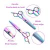 2Pcs Hair Cutting Scissors,Professional Hair Scissors,Stainless Steel High Sharpness Smoothing Hair Thinning Shears for Family Barber Professionals view 2