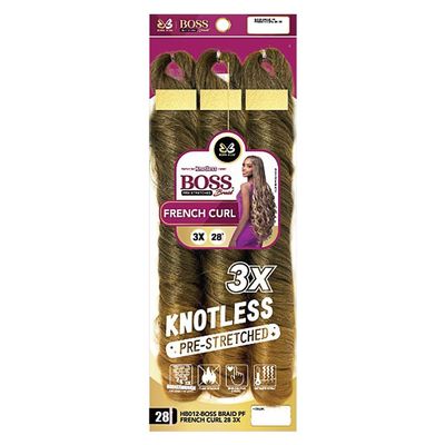 Bobbi Boss Braids Pre-Stretched 3X French Curl 28" (5 Pack, T1B/27)