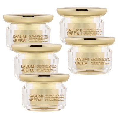 ABERA Kasumi Glowing Cream, Melasma Treatment with Niacinamide & HA, Dark Spot Remover For Face, Reduce Fine Lines, Wrinkles, Anti-aging, Red Ginseng Extract, Melasma Cream (0.7 Oz Per Item) (Set 5)