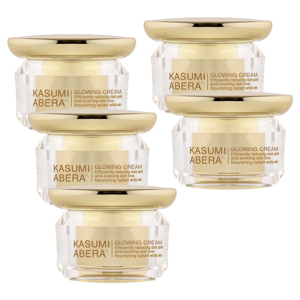 ABERA Kasumi Glowing Cream, Melasma Treatment with Niacinamide & HA, Dark Spot Remover For Face, Reduce Fine Lines, Wrinkles, Anti-aging, Red Ginseng Extract, Melasma Cream (0.7 Oz Per Item) (Set 5)