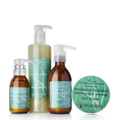 RD Alchemy - 98% - 100% Natural & Organic Eucalyptus Grapefruit Body Care Set - Fresh and Clean Scent to Refresh and Energize while Gifting Your Body with a Spa Treatment from Home