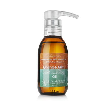RD Alchemy - 100% Natural & Organic Orange Mint Bath & Body Oil - Sweet and Bright to Enliven and Stimulate While Moisturizing, Softening, and Nourishing The Whole Body