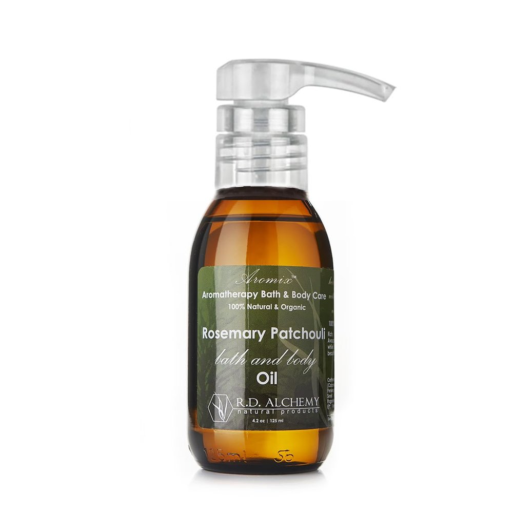 RD Alchemy - 100% Natural & Organic Rosemary Patchouli Bath & Body Oil - Rich and Earthy to Relax and Ground While Moisturizing, Softening, and Nourishing The Whole Body
