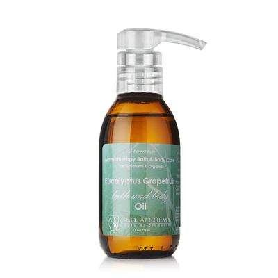 RD Alchemy - 100% Natural & Organic Eucalyptus Grapefruit Bath & Body Oil - Fresh and Clean Scent to Refresh and Energize While Moisturizing, Softening, and Nourishing The Whole Body