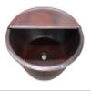 20" x 8" Deep Round Copper Pedicure Bowl with 1.5" Drainhole, Removable Footrest and Pop Up Drain view 1