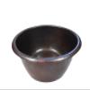 20" x 8" Deep Round Copper Pedicure Bowl with 1.5" Drainhole, Removable Footrest and Pop Up Drain view 3