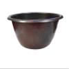20" x 8" Deep Round Copper Pedicure Bowl with 1.5" Drainhole, Removable Footrest and Pop Up Drain view 4