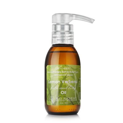 RD Alchemy - 100% Natural & Organic Lemon Verbena Bath & Body Oil - Light and Bright Scent to Awaken and Energize While Moisturizing, Softening, and Nourishing The Whole Body
