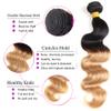 1B27 Human Hair Bundles Ombre Bundles Honey Blonde Body Wave Bundles Huam Hair 14 16 18 Inch Brazilian Real Unprocessed Virgin Human Hair Black And Honey Blonde Body Wave Human Hair Bundles view 3