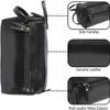 Handmade LeatherS Toiletry Bag For Men and Women | Travel Wash Bag Bathroom Organizer Dopp Kit | Genuine Leather Kit Shaving Bag Kit (Black) view 3