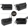 Handmade LeatherS Toiletry Bag For Men and Women | Travel Wash Bag Bathroom Organizer Dopp Kit | Genuine Leather Kit Shaving Bag Kit (Black) view 4