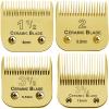 4 Sets Combination Professional Detachable Replacement Ceramic Blades. Compatible with Oster Classic 76/Power Pro/Power-Teq/Star-Teq Clipper. Compatible with Wah Clippers. (4~1.3mm). Golden. 4Pack view 1