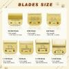 4 Sets Combination Professional Detachable Replacement Ceramic Blades. Compatible with Oster Classic 76/Power Pro/Power-Teq/Star-Teq Clipper. Compatible with Wah Clippers. (4~1.3mm). Golden. 4Pack view 2