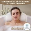 Bath Pillow Luxury Bathtub Pillow, Extra Soft & Comfortable Bath Pillows for Tub Head Neck and Back Support, with 4D Air Mesh Cushions & Non-Slip Suction Cups - Bath Accessories Spa Gifts for Women view 2