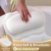 Bath Pillow Luxury Bathtub Pillow, Extra Soft & Comfortable Bath Pillows for Tub Head Neck and Back Support, with 4D Air Mesh Cushions & Non-Slip Suction Cups - Bath Accessories Spa Gifts for Women view 3