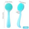 HINZIC Silicone Manual Facial Cleansing Brush, Skin Friendly Waterproof Face Cleaning Scrubber Exfoliator Cleanser for Blackheads Whiteheads Makeup Residues Removal- Blue view 2