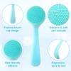 HINZIC Silicone Manual Facial Cleansing Brush, Skin Friendly Waterproof Face Cleaning Scrubber Exfoliator Cleanser for Blackheads Whiteheads Makeup Residues Removal- Blue view 4
