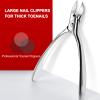 Nail Clippers Toenail Clippers, Hysotok Nail Clippers Set 3-Pcs, Ultra Sharp Stainless Steel Toe Nail Clippers for Thick Nails, Nail Clippers for Men Women, Nail File for Nail Care (Silvery) view 2