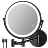 8.5'' Lighted Makeup Mirror with Magnification, Double Sided Dual Touch 1X/10X Magnifying Mirror with Lights 360Swivel Bathroom Mirror with Extendable Arm view 1