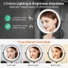 8.5'' Lighted Makeup Mirror with Magnification, Double Sided Dual Touch 1X/10X Magnifying Mirror with Lights 360Swivel Bathroom Mirror with Extendable Arm view 2