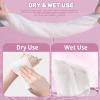 Disposable Face Towel 100 Count for Washing Soft Cotton Dry Wipes Facial Cloths Towelettes for Washing and Drying, Facial Tissue for Cleansing, Skincare and Makeup Remover (2 Pack) view 4