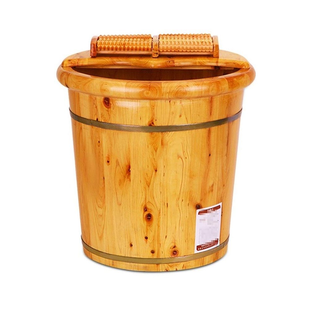 KIZMIQ Foot Bath Spa Foot Tub, Wood Foot Basin Foot Soak Tub for Foot Bath, Massage, Spa, Sauna, Soak Pedicure, Foot Bath Barrel WoodenFoot Spa Bath Household