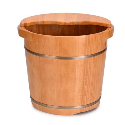 KIZMIQ Foot Bath Spa Foot Soak Bath Tub with CoverWood Big Footbath Bucket and Soaker Bowl Massaging Pedicure Spa Basin for Soaking Your Tired and Sore Feet35cm