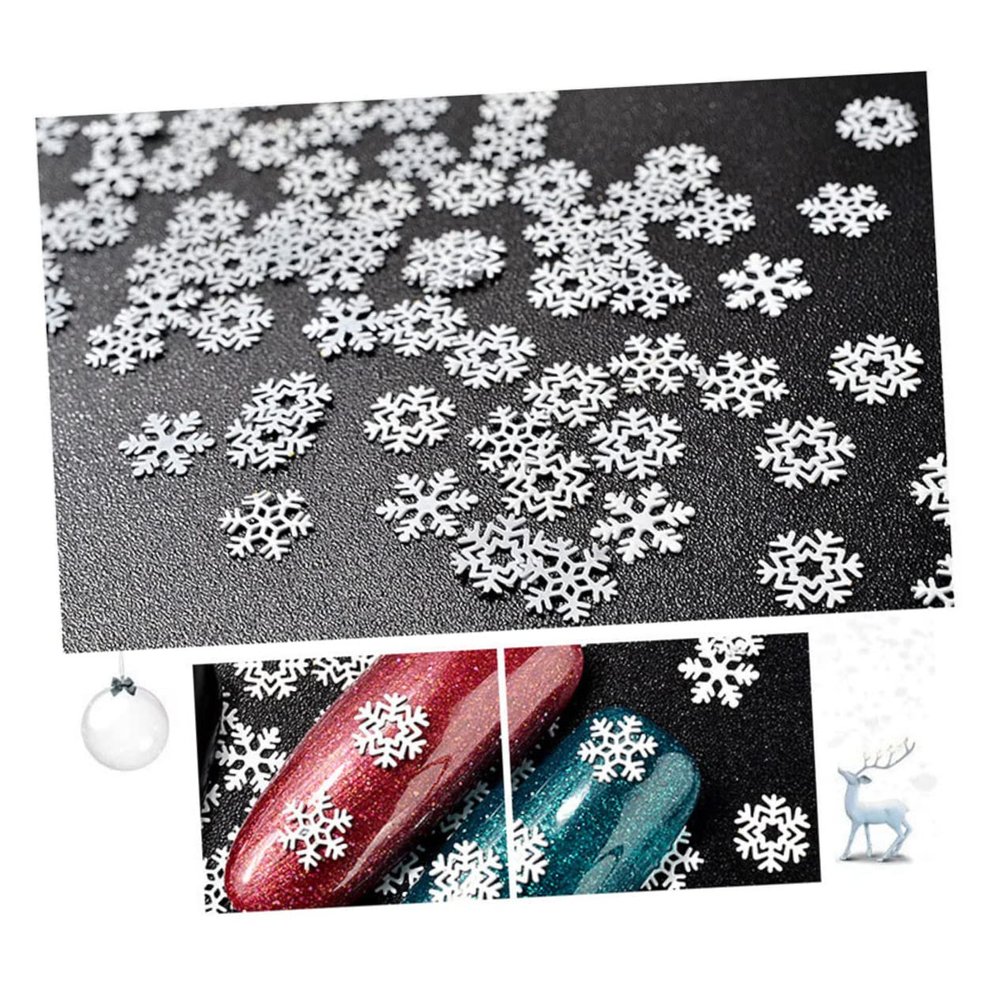 BESTOYARD 2 Boxes Christmas Nail Art Stickers Nail Decals for Girls Small Snowflakes for Crafts Christmas Nail Confetti Snowflake Nail Stickers Christmas Nail Art Decals 3D Flash Metal
