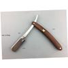 FOMIYES 2pcs Wooden Handle Straight for Men Vintage Barber Manual Shaving Tool for Beard and Hair Shaping Portable and Easy to Use Compatible Standard view 3