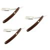 FOMIYES 3pcs Wooden Handle Straight for Men Vintage Barber Shaving Tool for Beard Sideburns Easy Open Guard for Salons Travel view 1
