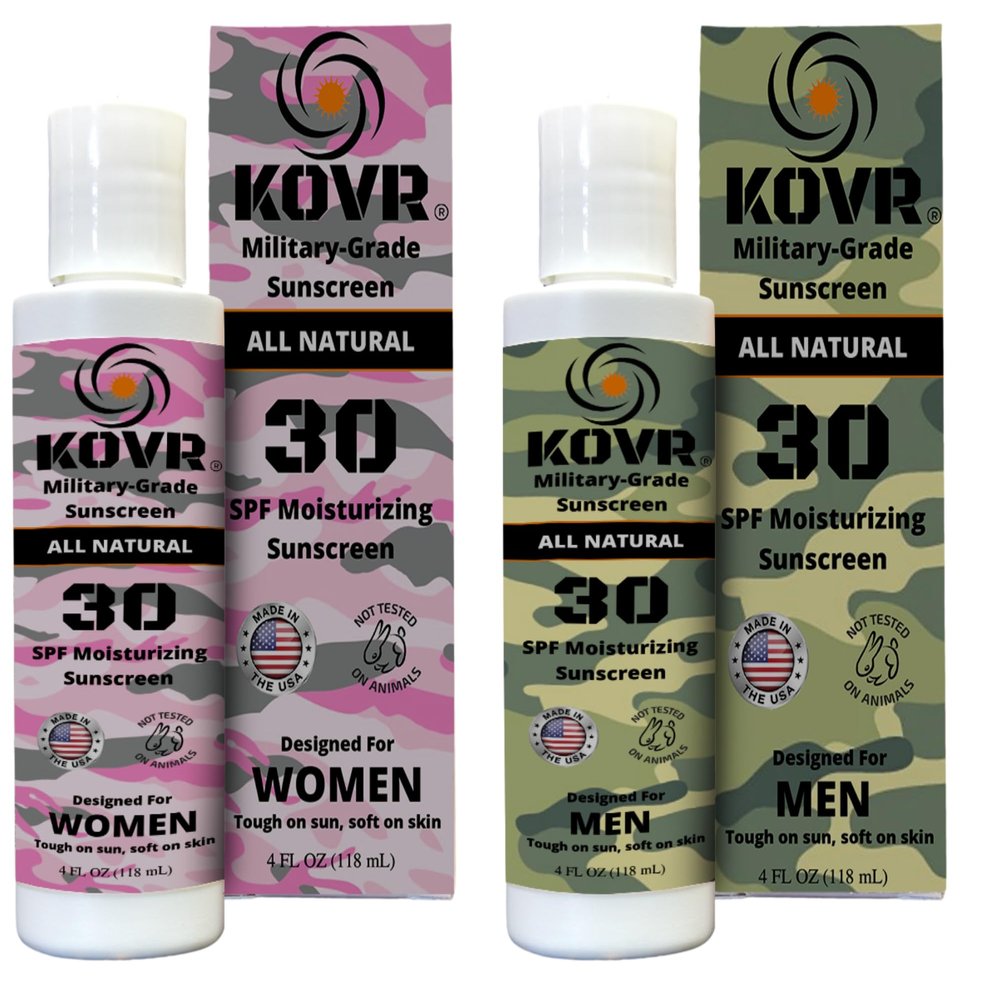 Kovr Sunscreen SPF30 Face & Body Mineral Sunscreen Combo Pack for Men and Women | Reef Friendly, Scent Free, Water Resistant Moisturing Sunblock