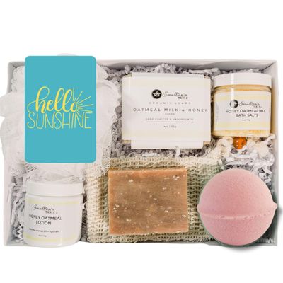 Sending Sunshine, Self Care Gifts for Women, Send a Box of Sunshine, Organic Spa Gifts for Women, Relaxing Bath Gifts, Care Package for Her, Goat's Milk & Honey Soap (Medium)