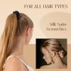 Scrunchies for Women,Silk Satin Hair Scrunchies,Elastic Strengthening Hair Ties,Ponytail Holder Suitable for Thick Thin Hair,Luxury Scrunchy for Girls (8 PCS Black) view 3