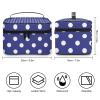 Makeup Bag, Royal Blue Polka Dot Travel Cosmetic Bag Makeup Organizer Case Large Capacity Portable Zipper Toiletry Bag for Women view 2