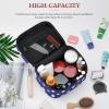 Makeup Bag, Royal Blue Polka Dot Travel Cosmetic Bag Makeup Organizer Case Large Capacity Portable Zipper Toiletry Bag for Women view 4