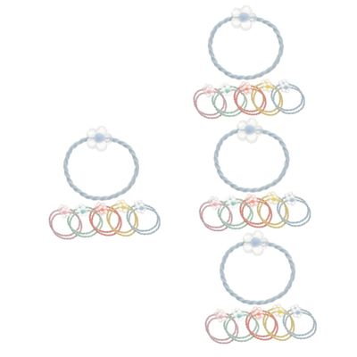 Beavorty 80pcs Macaron Hair Ropes Clear Charm Ponytail Holders for Girls Elastic Bands for Hair Cute Flower Design for Daily Use and Special Occasions